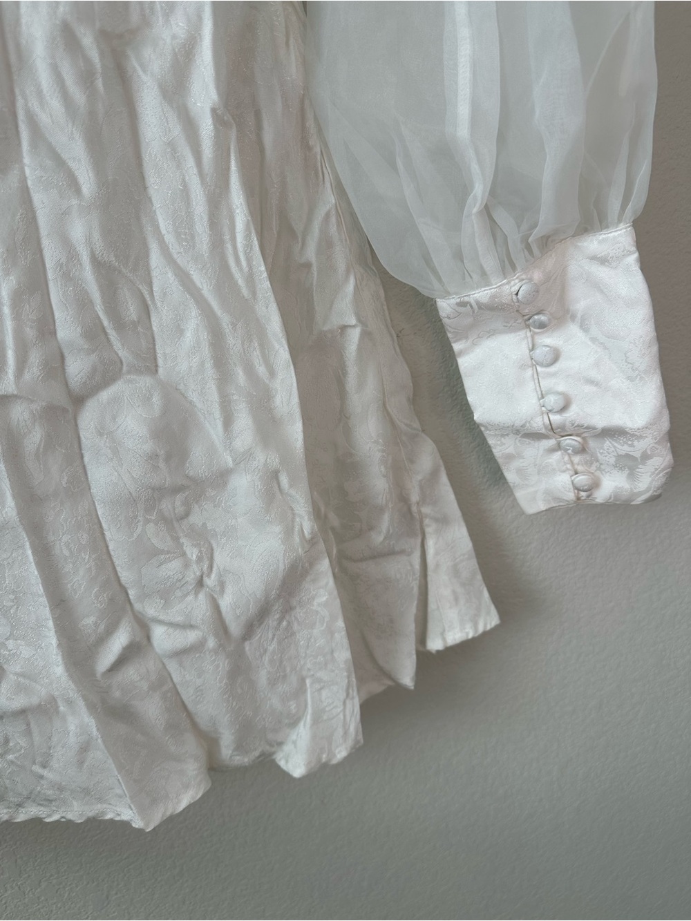 For Love & Lemons Gabrielle Puff Sleeve Mini Dress White SZ S - Picture 3 of 8